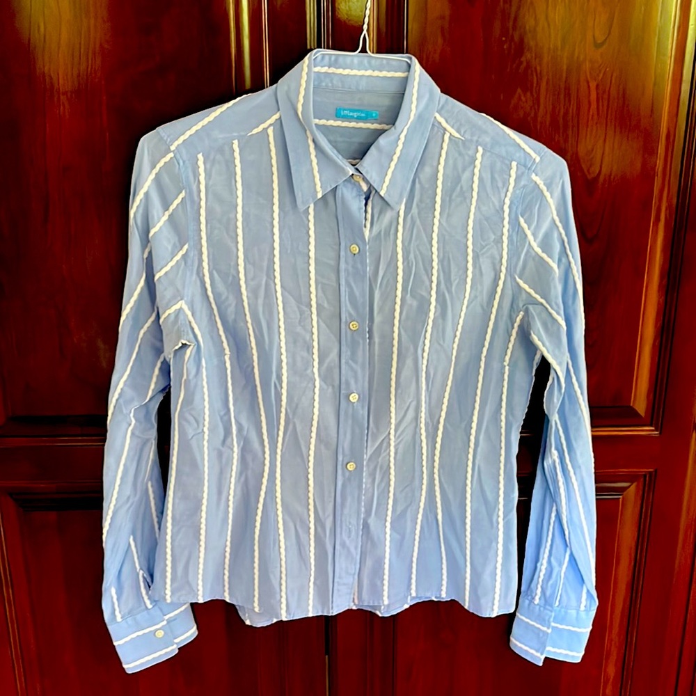 J McLaughlin Blue blouse